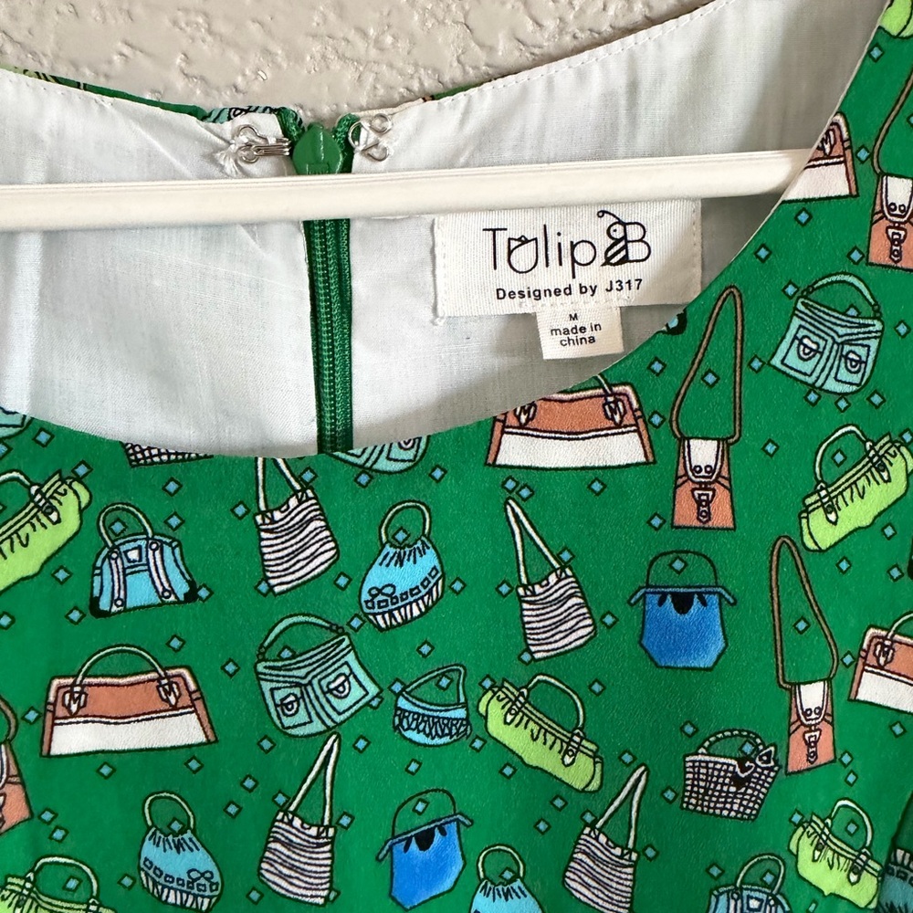 Green Sleeveless Printed Midi Dress - Picture 4 of 8